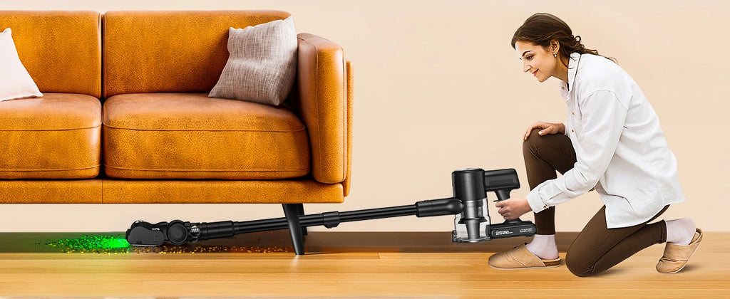 Cordless Vacuum Cleaner, 55Kpa/55min Self-Standing Powerful Stick Lightweight Vacuum Cleaner for Home Fur/Hard Floor/Rug
