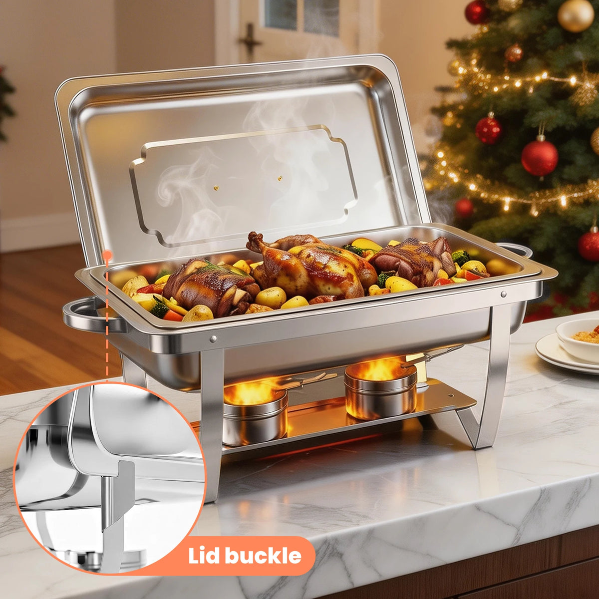 Chafing Dish Buffet Set Stainless Steel 316 Restaurant Catering with Lids Holders Food Warmer Server for Party Banque Weddings