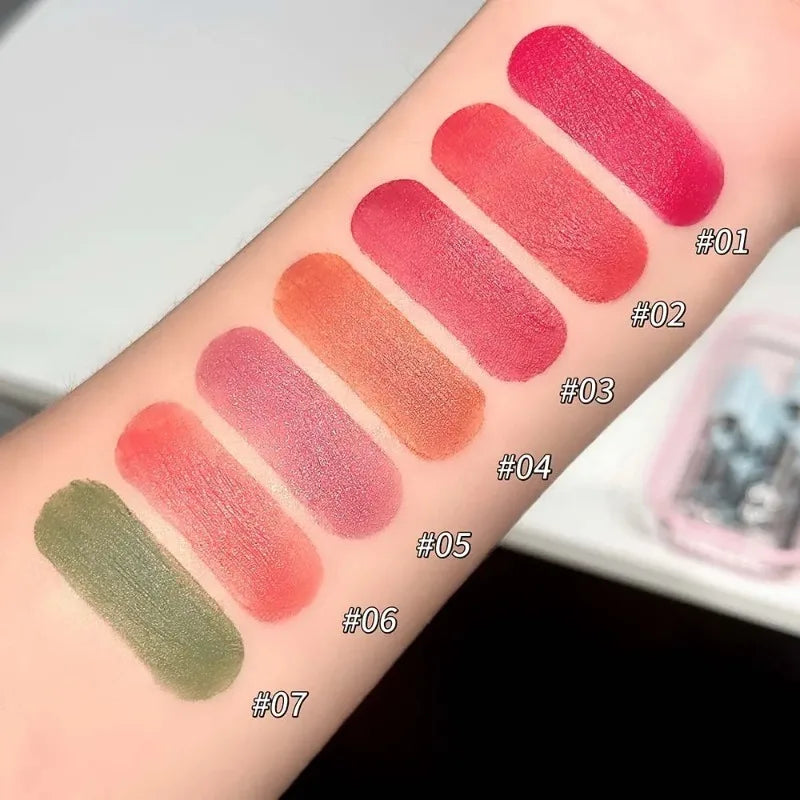 Punk Green Matte Lipstick Soft Mist Mousse Velvet Lip Glaze Long-lasting Not Easy to Sticky Lip Gloss Halloween Makeup Cosmetics