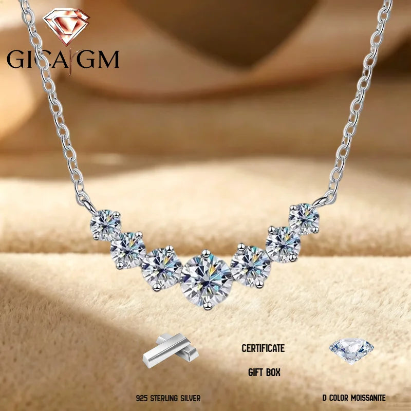 2.8ct Moissanite Necklace, 925 Sterling Silver