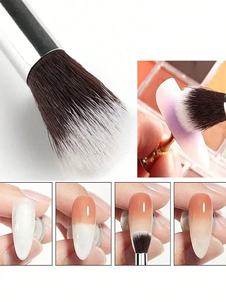 2Pcs Black Wooden Handle Ombre Gradient Nail Brush UV Gel Drawing Smudge Tool Professional Salon DIY Manicure Supply