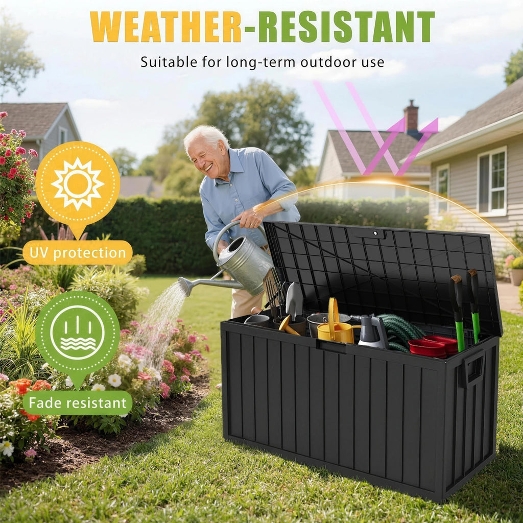 35 Gallon Lockable Resin Deck Box