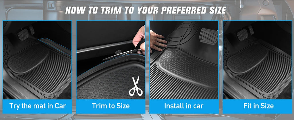 Nilight PVC Floor Mats for Cars Trucks SUVs,Universal Trim to Fit for Most Vehicles,All Weather Protection Heavy Duty Floor Liners,Pack of 4