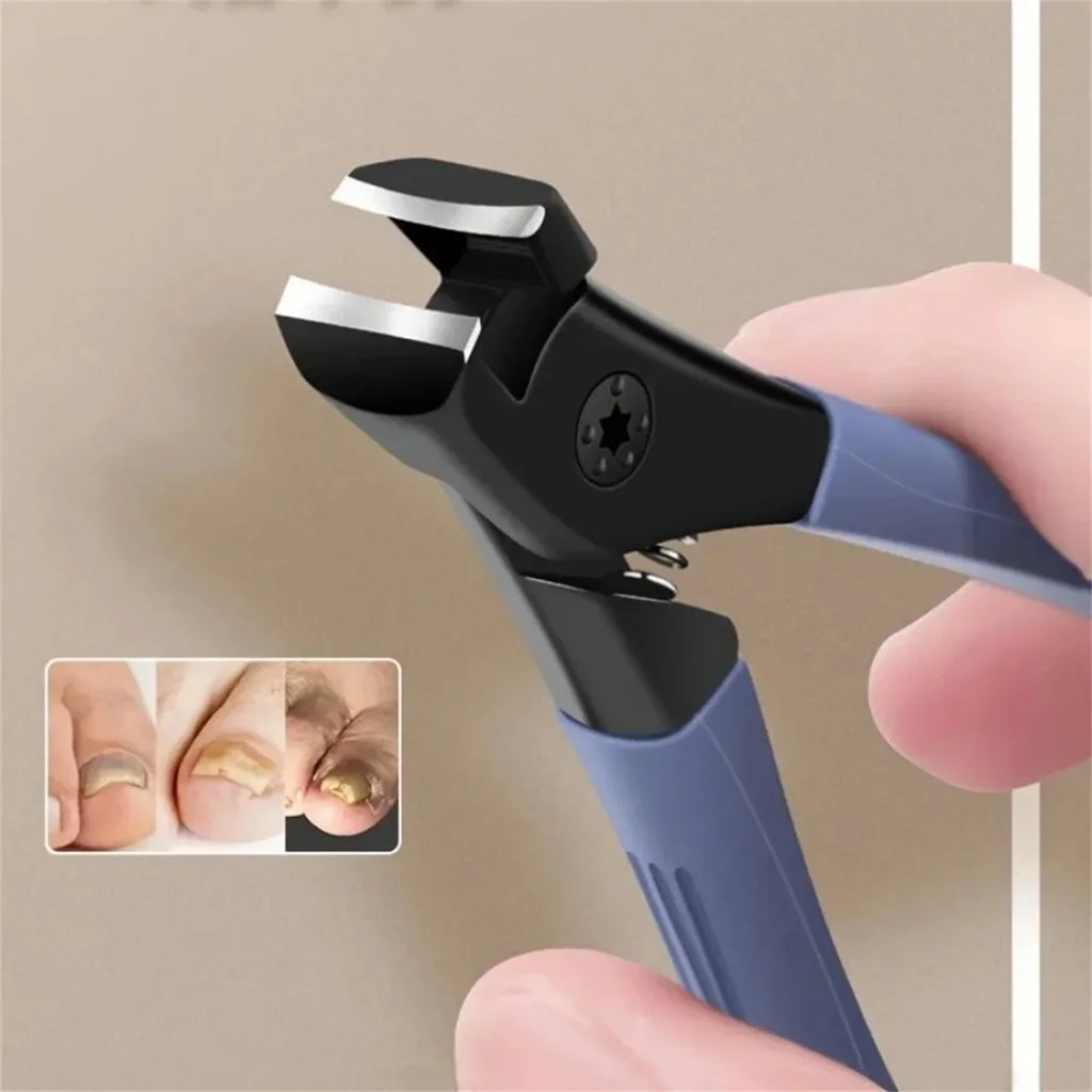 Ergonomic Toenail Clipper for Thick Nails, Wide-Jaw Foot Care Nail Cutter