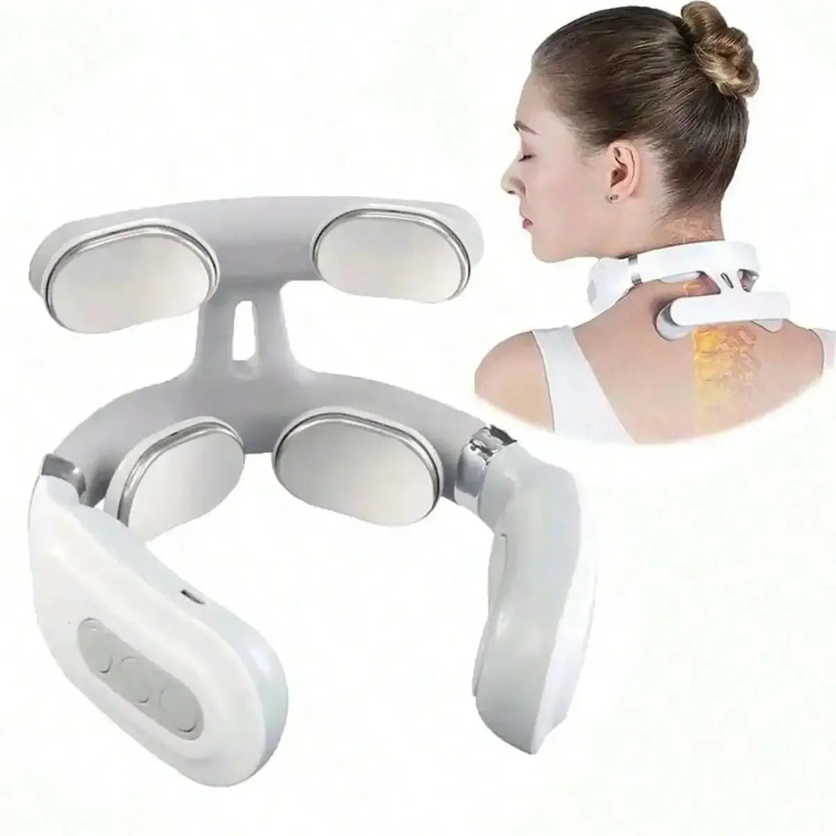 1 Pc Smart Portable Neck Shoulder Massager, Rechargeable Electric Massage Machine, for Home & Office Daily