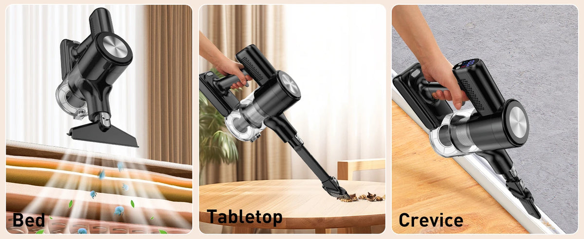 Cordless Vacuum Cleaner, 55Kpa/55min Self-Standing Powerful Stick Lightweight Vacuum Cleaner for Home Fur/Hard Floor/Rug
