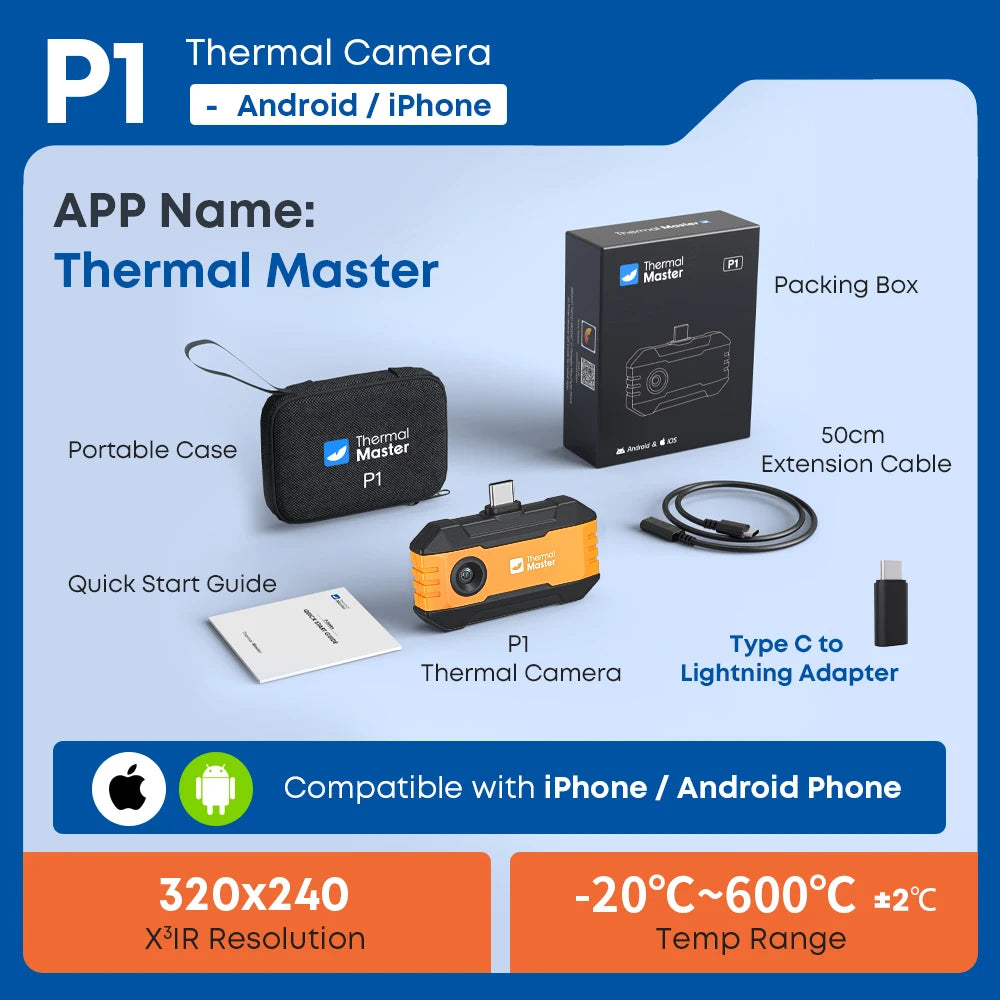 P1 USB-C Thermal Camera for Phones, 320x240