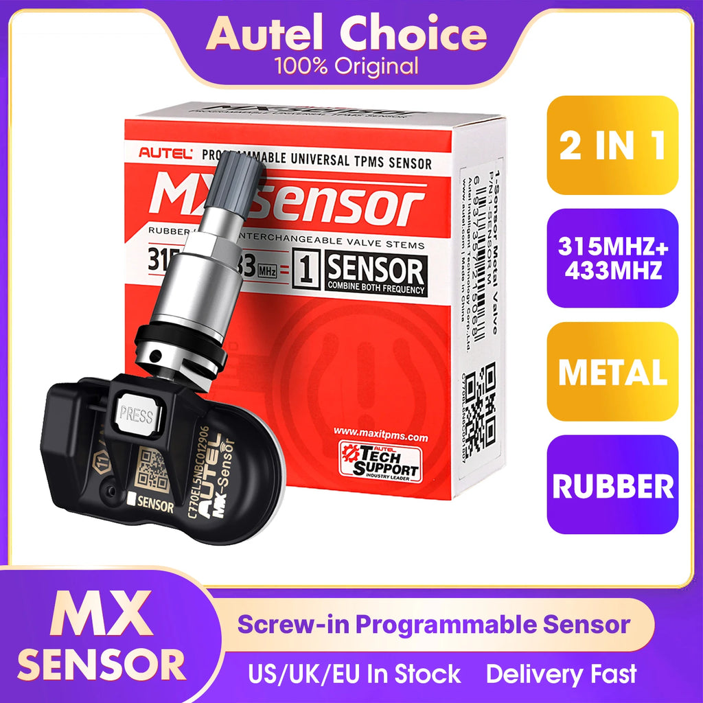 Autel TPMS MX Sensor 315MHz 433MHz Sensor 2in1 Clone-able Programming Sensors For TS501 TS508 Tire Pressure Monitoring Car Tool