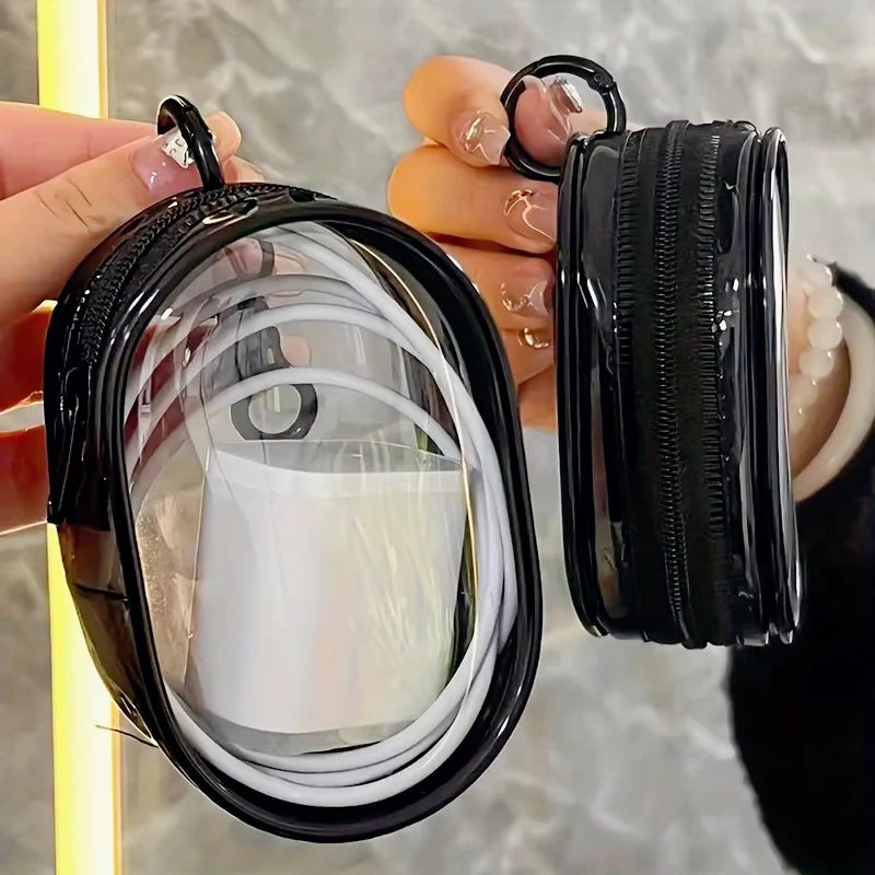 Mini Clear Zipper Pouch with Keychain Loop