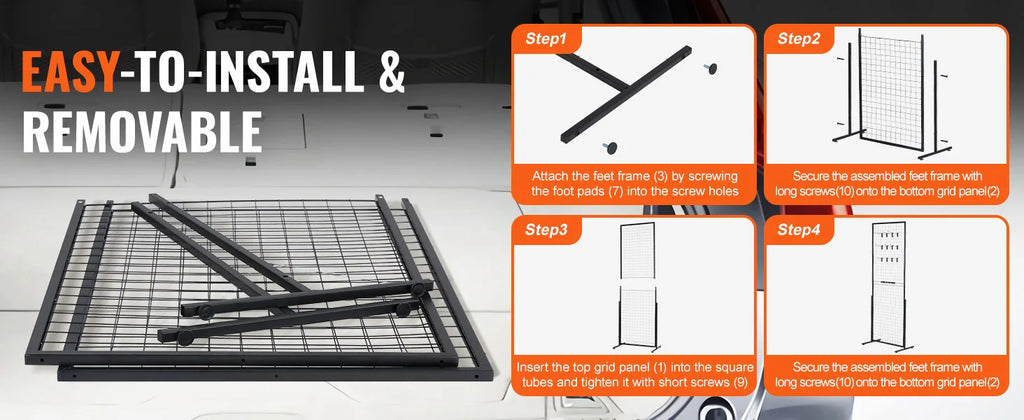 Double-Sided Gridwall Display Tower, Wire Grid Panels for Craft Shows and Retail