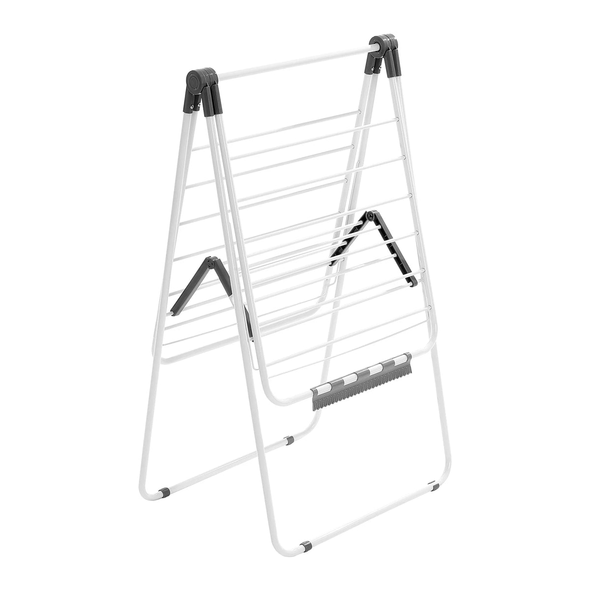 Foldable Metal Clothes Drying Rack with Sock Clips, Height Adjustable