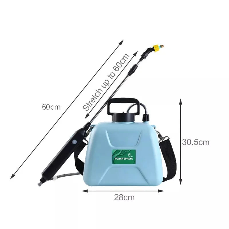 Shoulder Style Electric Sprayer 8L Watering Can With Spray Gun Automatic Garden Plant Mister USB Rechargeable Irrigation Tool