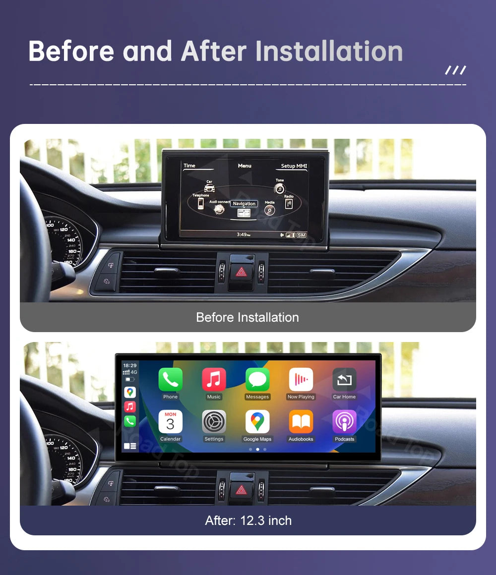 Road Top 12.3" Wireless CarPlay & Android Auto Car Screen