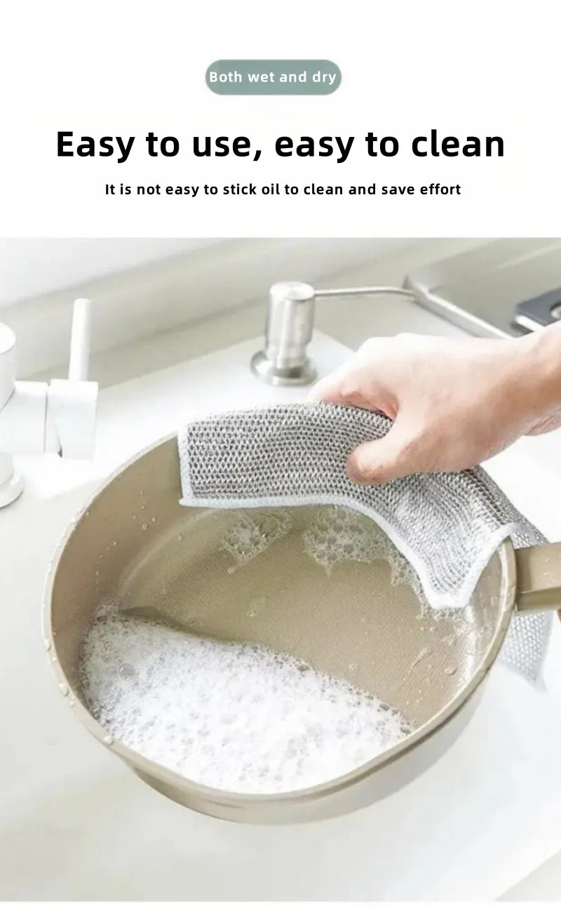 Double-Sided Steel Wire Dish Cleaning Cloths