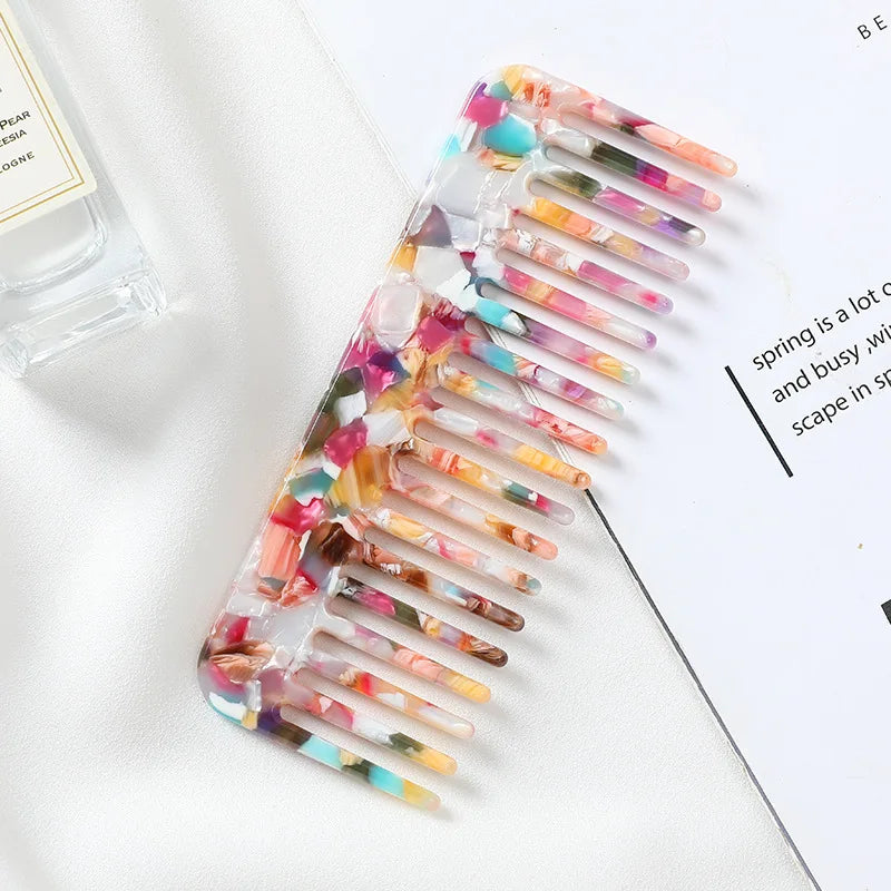 Wide Tooth Acetate Hair Comb, Anti-Static Detangling Comb for Curly and Thick Hair