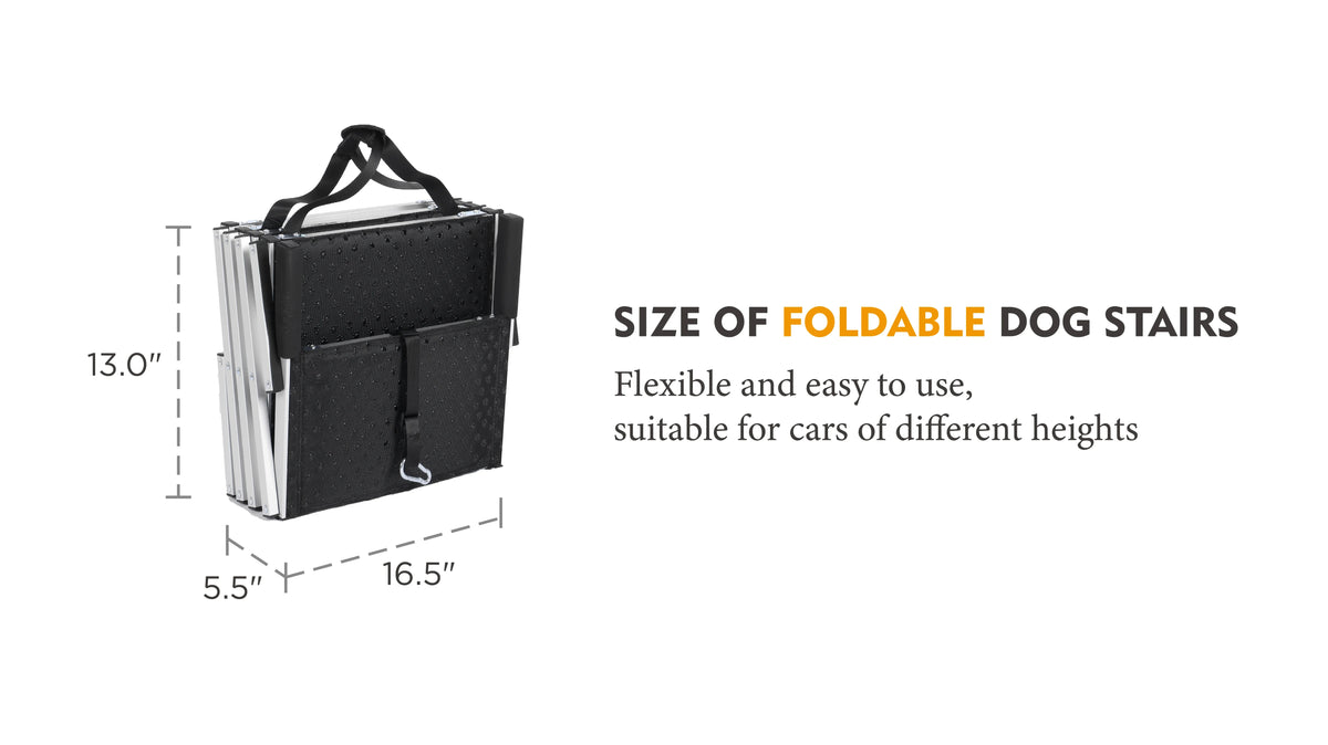 Lightweight Sturdy Foldable Dog Ramp Reinforced Non-Slip Pet Dog Stairs 250lbs Heavy Duty Load Capacity Portable Pet Access Ladder for Cars SUVs
