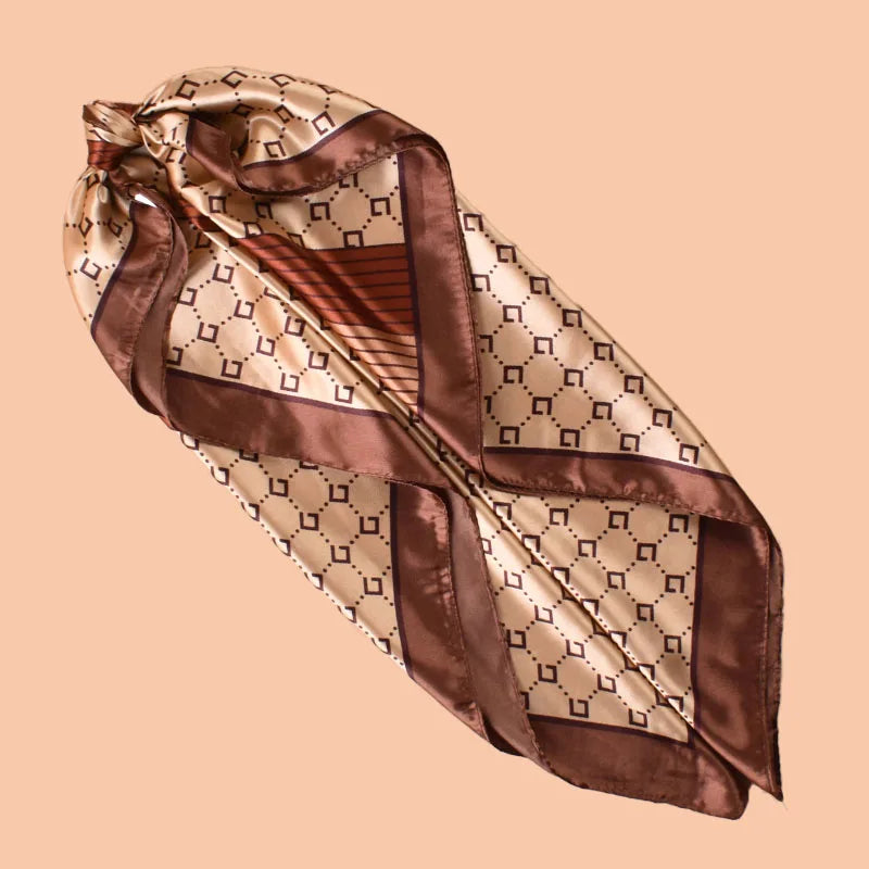 Women's Satin Square Scarf 35 inch, Multi-Use Headscarf, Hair Tie and Bag Accessory