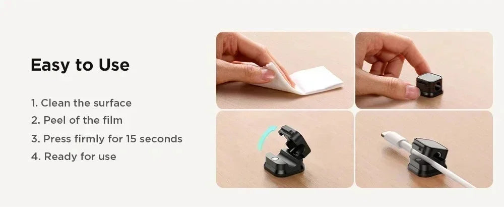 Magnetic Cable Clips, 6 Pack
