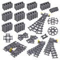 MOC 110pcs 25 Styles City Train Tracks Set Single Slip Switch Crossings Rails Bricks Building Blocks Technical Toys for kids