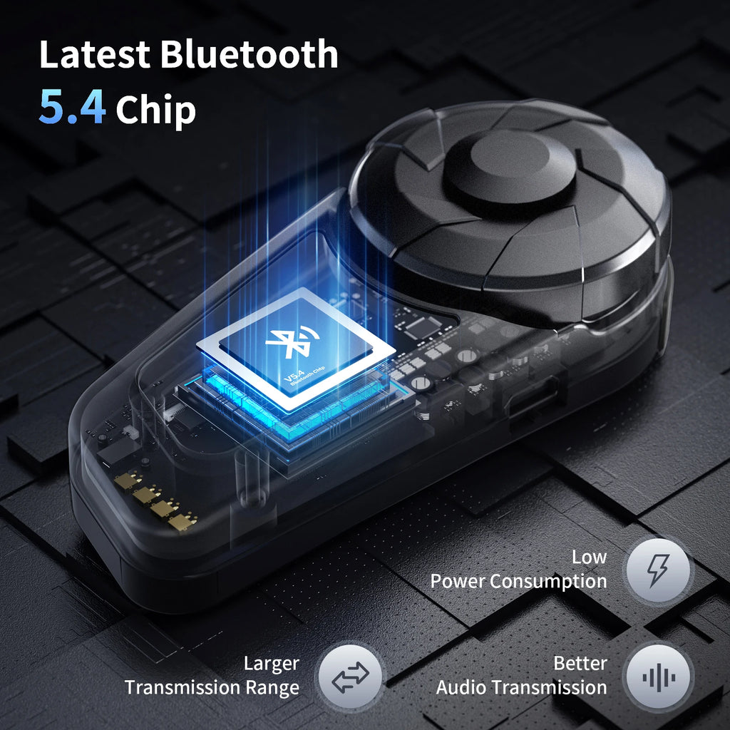2pcs FX-S Motorcycle Intercom Bluetooth Helmet Headset Wireless Moto Interphone,1000M,BT5.4,Support APP