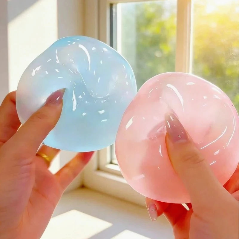 Plush Coconut Oil Squeeze Ball, Handmade 6cm Round Slow Return Malt Squishy Toy for Parties and Birthdays