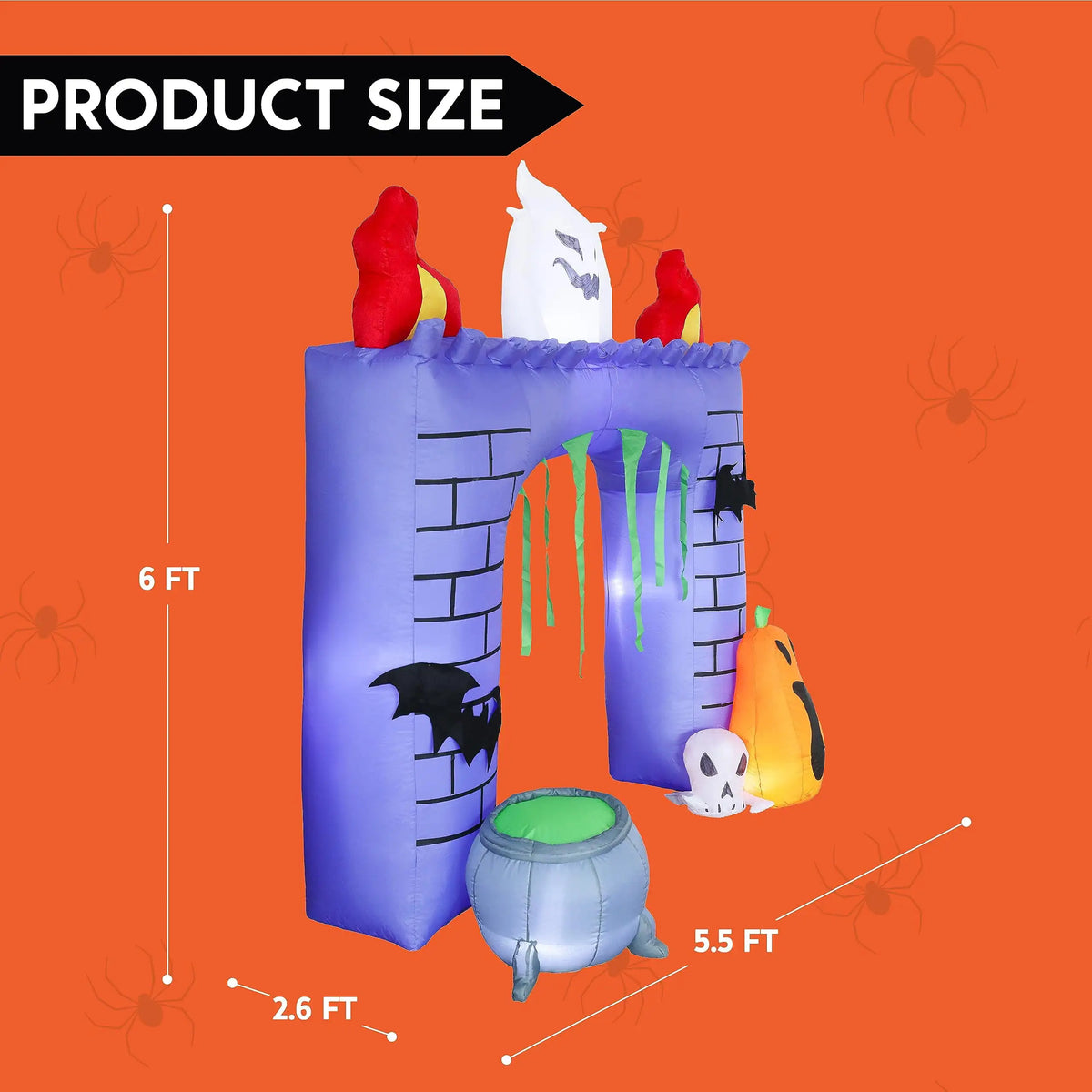 Halloween 6 ft Inflatable Haunted Castle with Ghost and Pumpkin