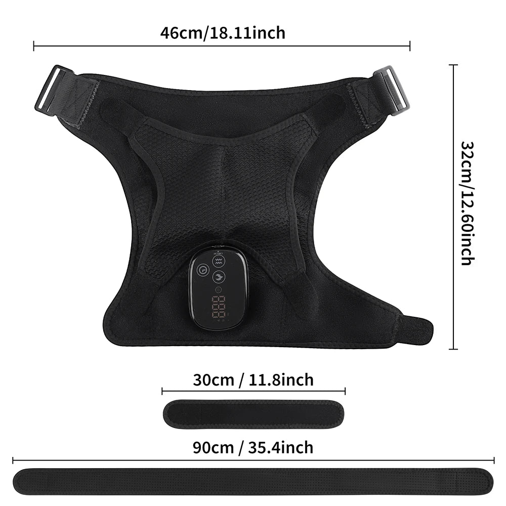 Heated Shoulder Brace and Massager, Adjustable Electric Heating Wrap for Shoulder and Arm