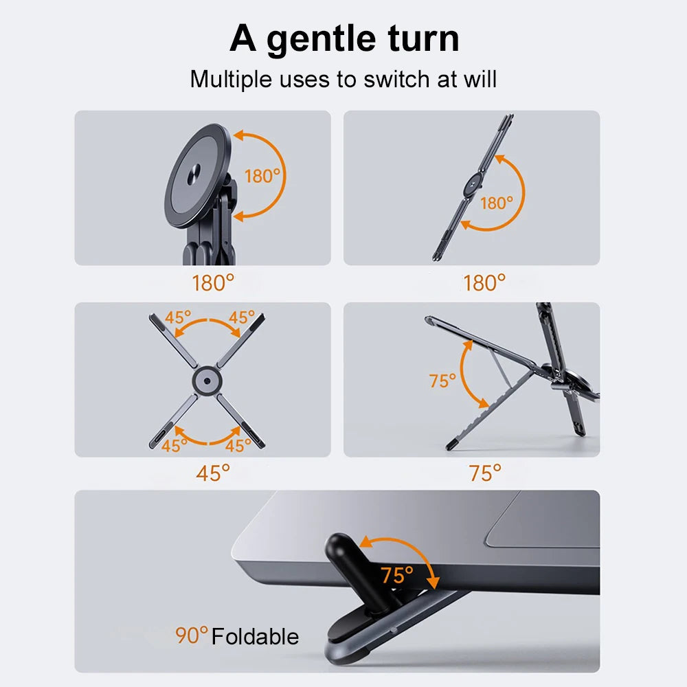 Magnetic Aluminum Laptop & Phone Stand