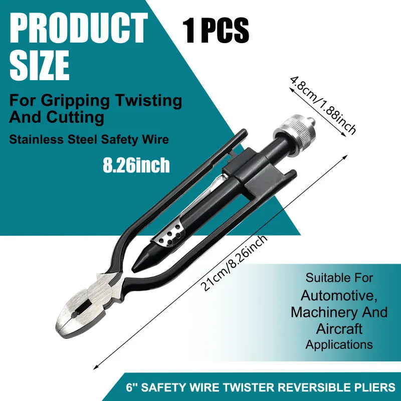 6/9 Inch Safety Wire Pliers with 50ft Safety Wire Heavy Duty Wire Twisting Tool for Aircraft Hinery Vehicles, Preventing Hardware Loosening, Safety Wire Twisting, Heavy Duty Pliers, Durable Build Quality, Reliable Performance