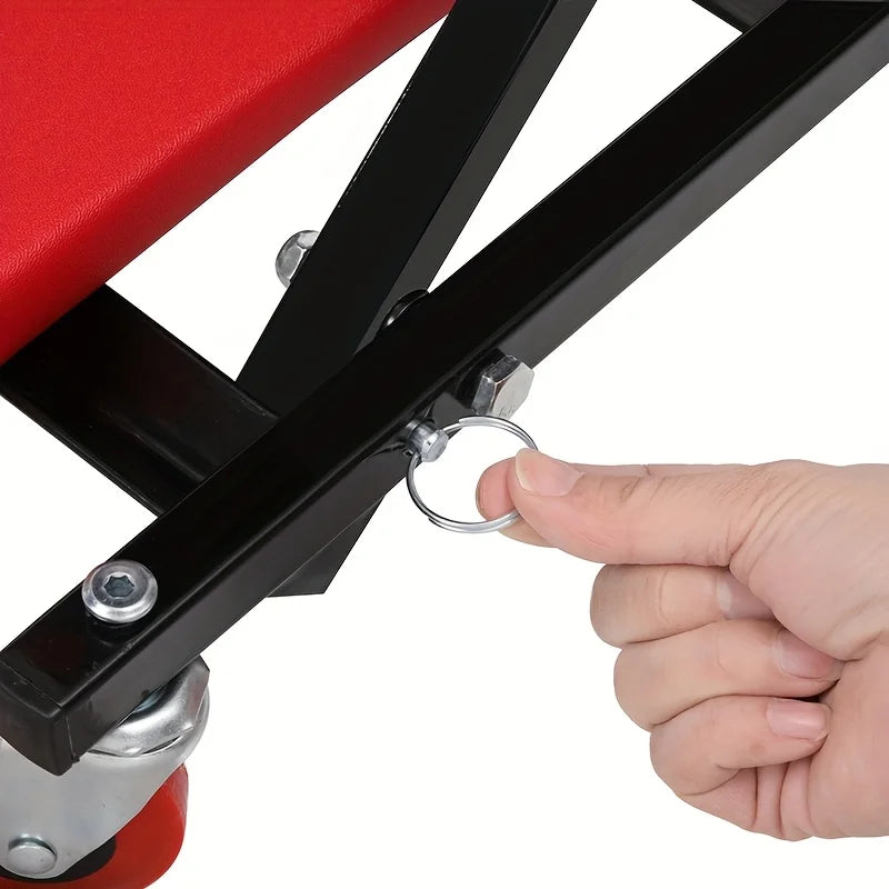 2-in-1 Mechanic Creeper Seat with Wheels – Heavy Duty Folding Rolling Stool for Garage – 330lbs Capacity Adjustable Repair Crawler with Thick Cushion & 360° Swivel Casters for Auto Shop