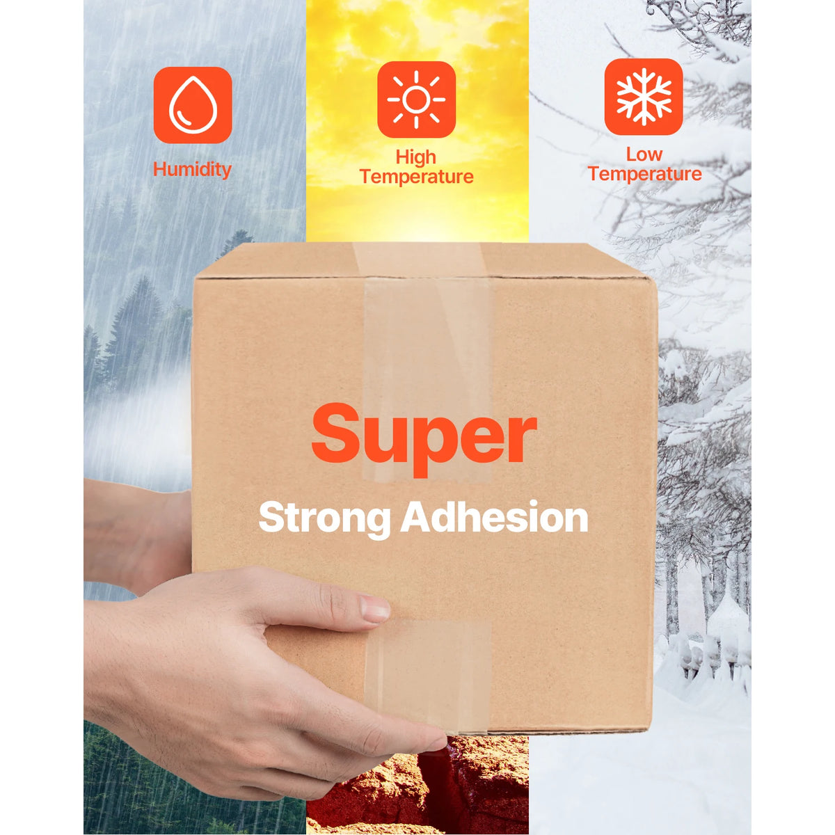 SucceBuy 6/24 Rolls 7.6CM 70M High Viscosity Clear Adhesive Tape Transparent Packaging Tape for Office Wrapping Express Packing