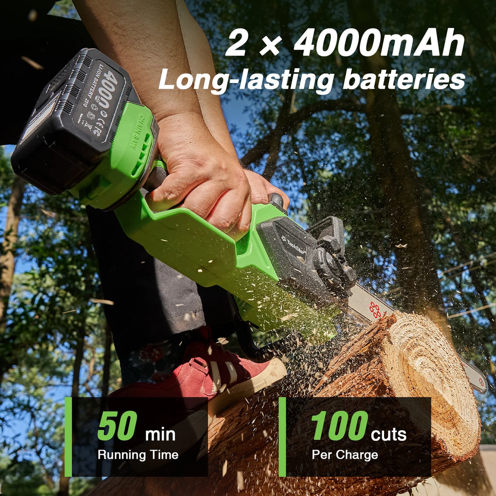 12 Inch Brushless Electric Chainsaw Cordless Electric Saw with Auto Oiler & Security Lock