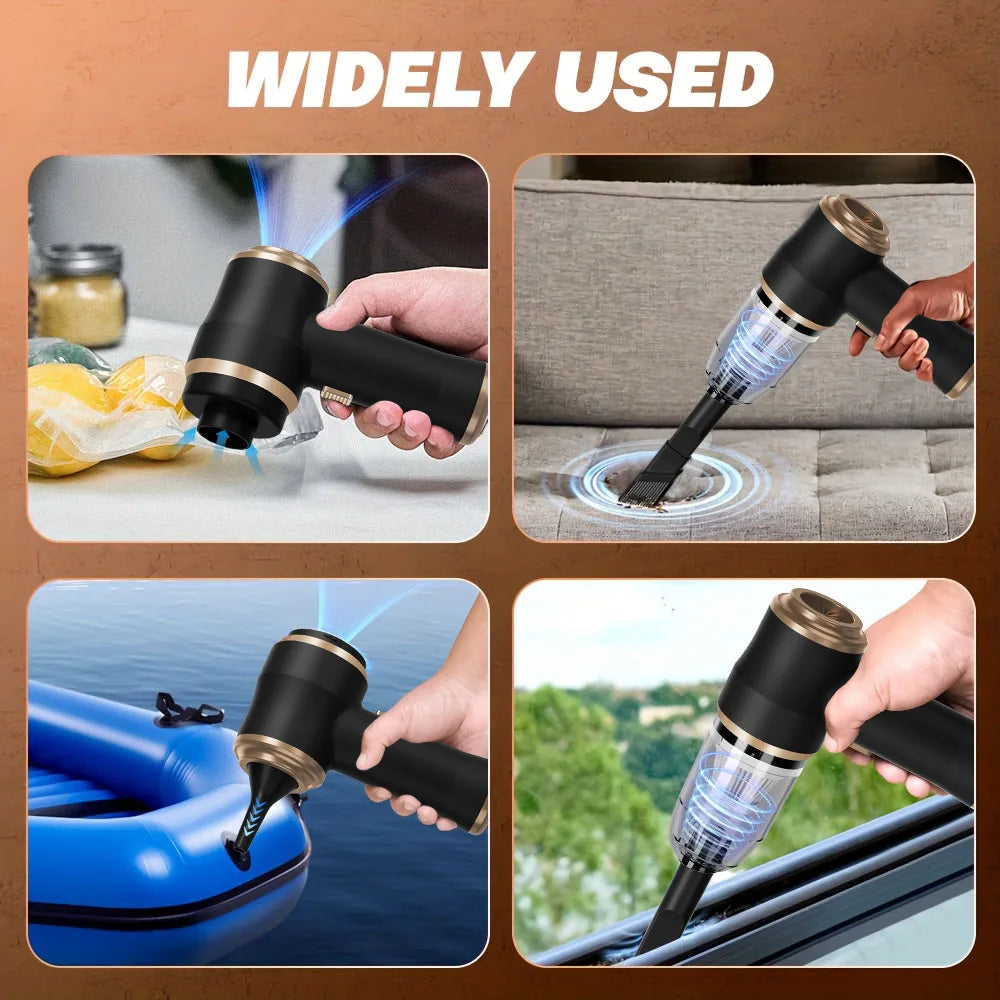 2-in-1 Cordless Car Vacuum and Air Blower, High-Power Handheld Cleaner for Car and Home
