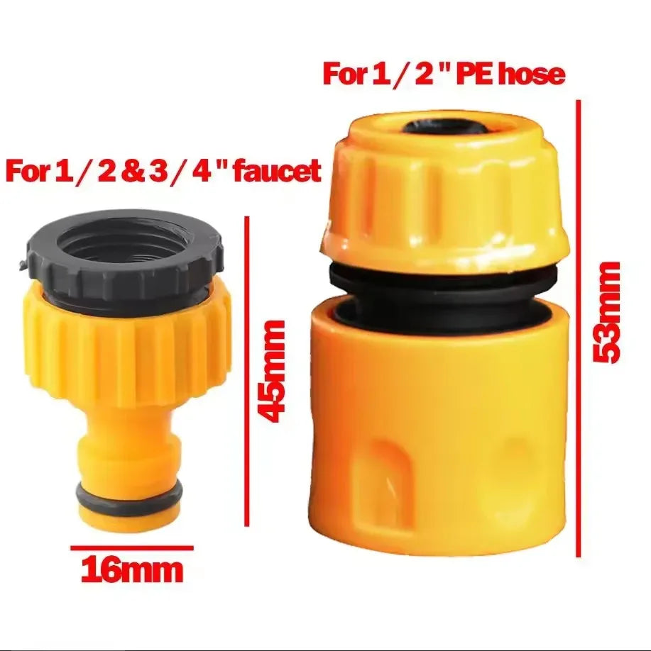 10pcs Hose Faucet Quick Connector 3/4 & 1/2 Inch Graden Hose Water Tap Threaded Connector Faucet Adapter For Garden Irrigation