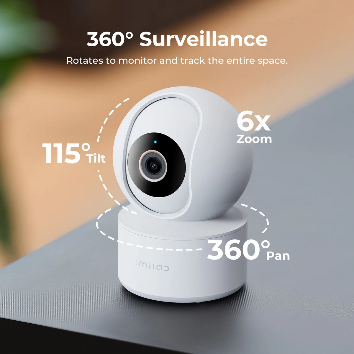 C22 3K IP Indoor Camera Detection Color Night Vision Monitor for Baby 2-Way Audio Wi-Fi6 Powerful AI Algorithm White