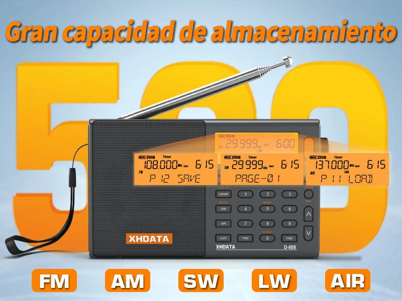 XHDATA D808 Portable Multiband Radio
