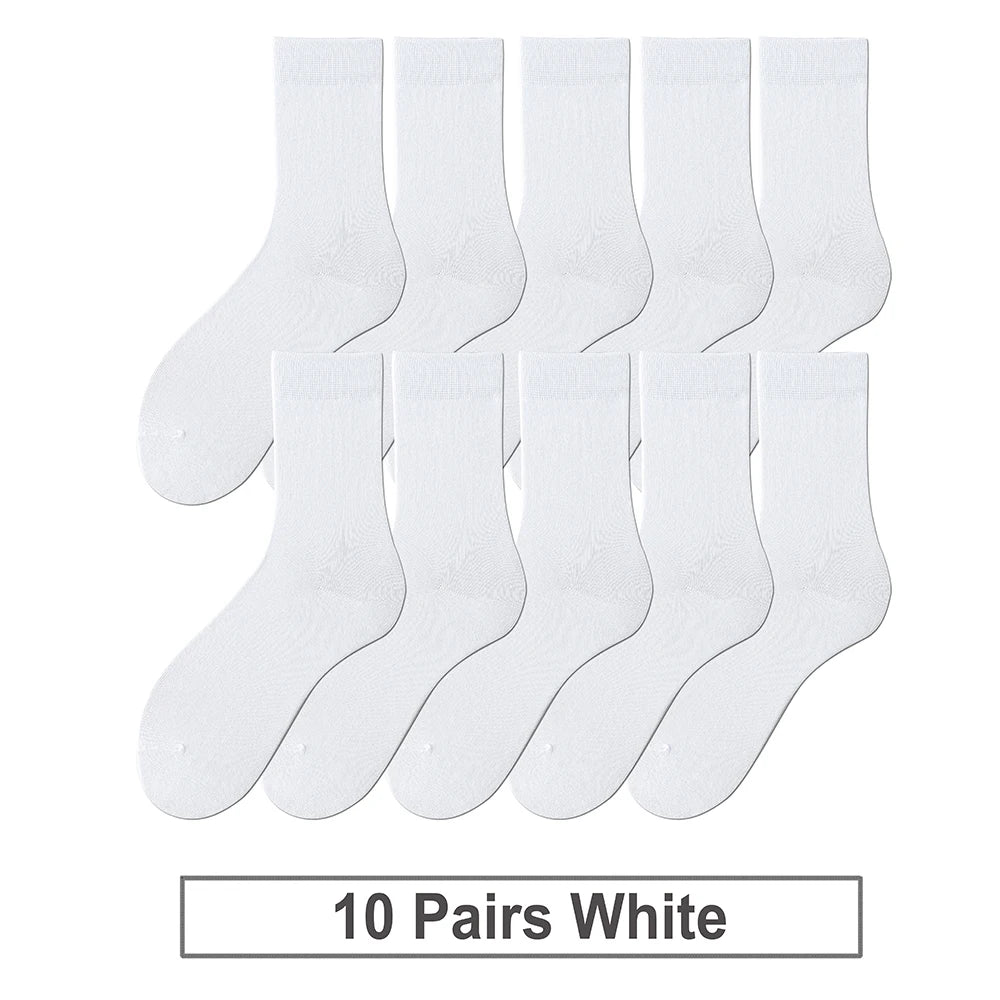 10-Pack Men's Cotton Dress Socks, Soft Breathable Business Crew Socks, US Size 6-10