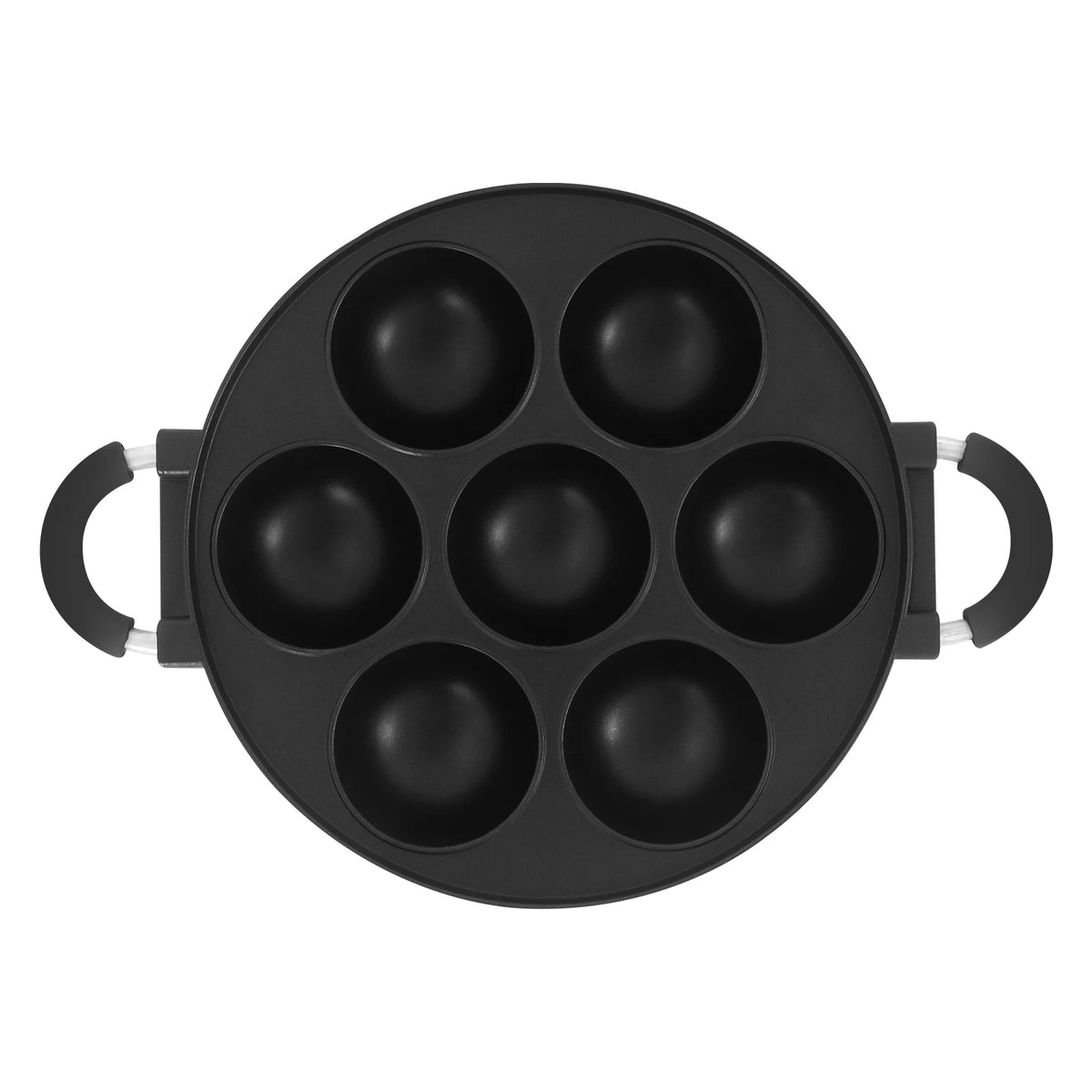 7-Hole Cake Mold Baking Pan with Handle Cake Cooking Pan Takoyaki Maker Non-stick Omelette Pan Kitchenware for Home Bakery Café