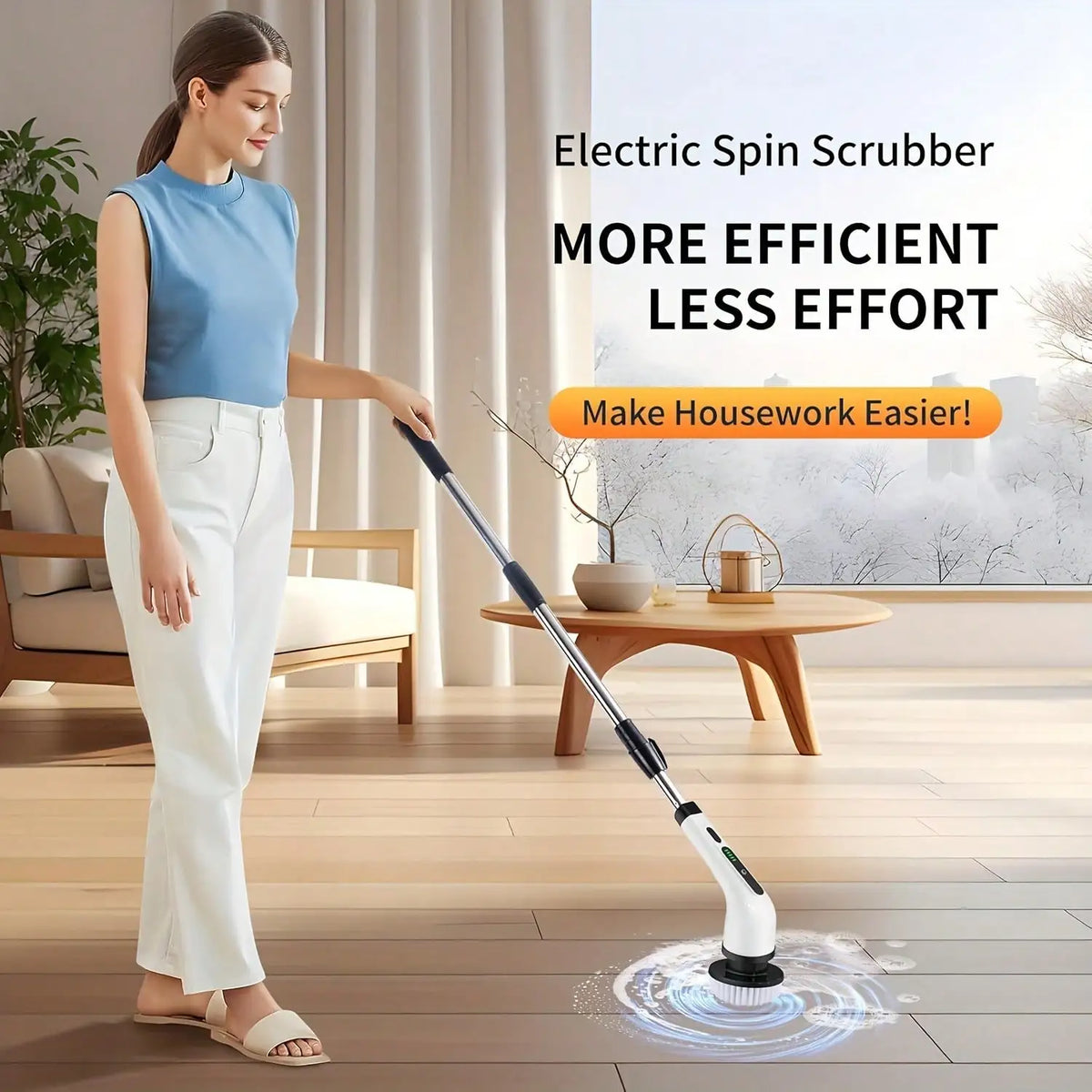 2026 Electric Rotating Cleaning Brush, Rechargeable Cleaning Brush, Shower Cleaning Brush With 9 Brush Heads, 2 Hours Of Battery Life, Dual Speed Adjustment, Retractable Handle, Suitable For Bathtubs, Tiles, Floors, Cars, Hou