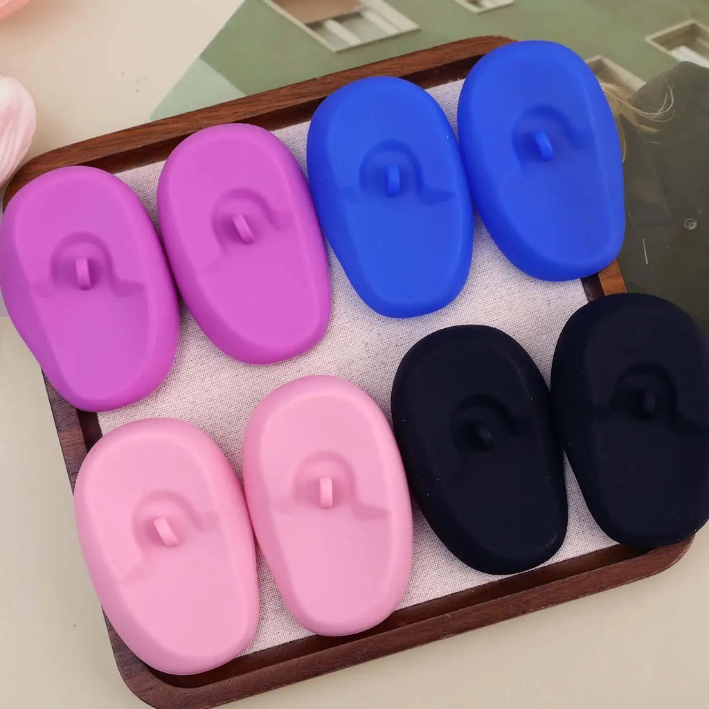 2-Pack Silicone Ear Covers for Hair Dye and Shower, Waterproof Ear Protectors