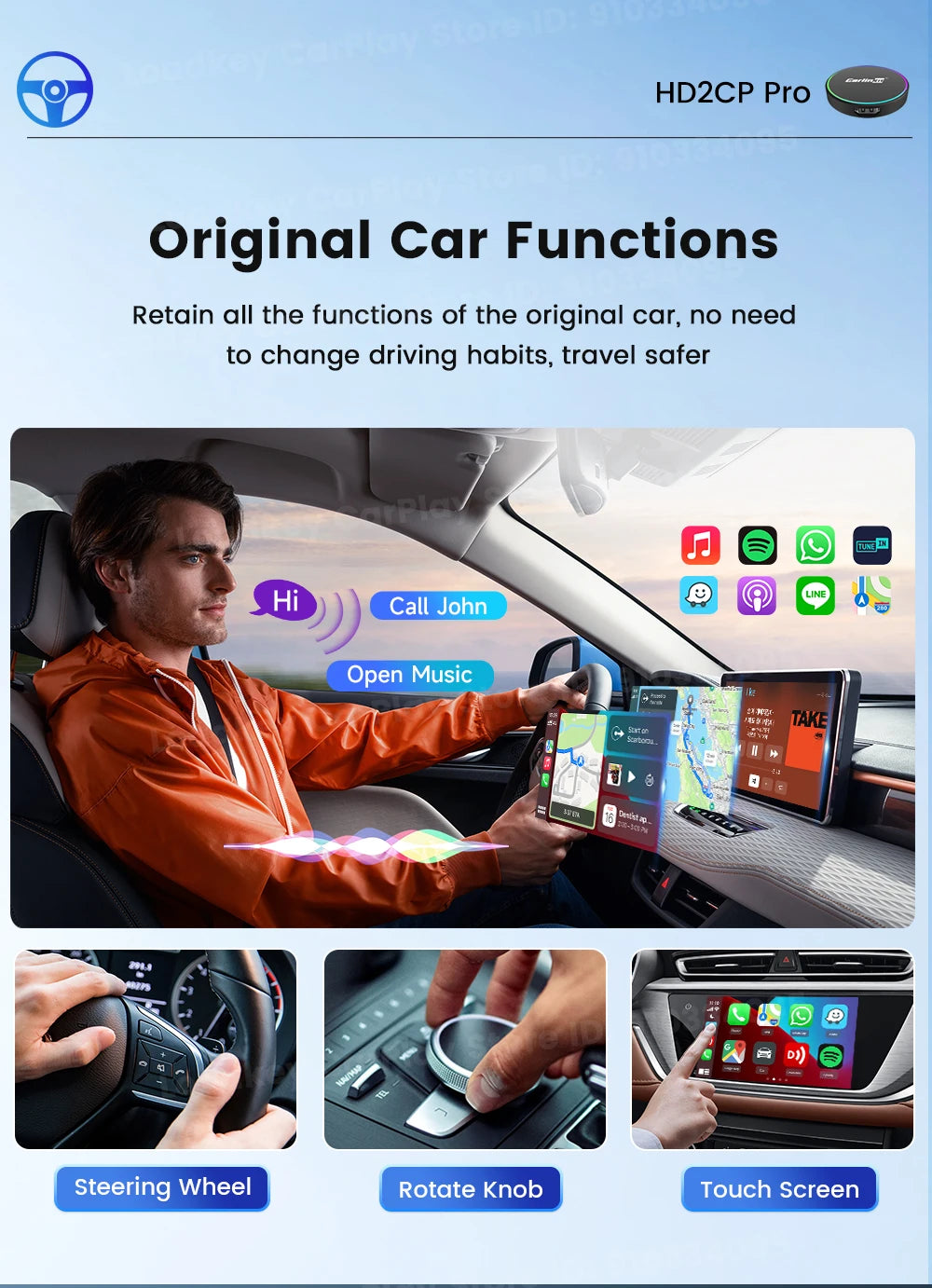 2026 CarlinKit HD2CP Pro CarPlay to HDMI Wireless Adapter CarPlay Android Auto 2K HDMI Input Support Tv Stick Laptop Tv Box 5.0