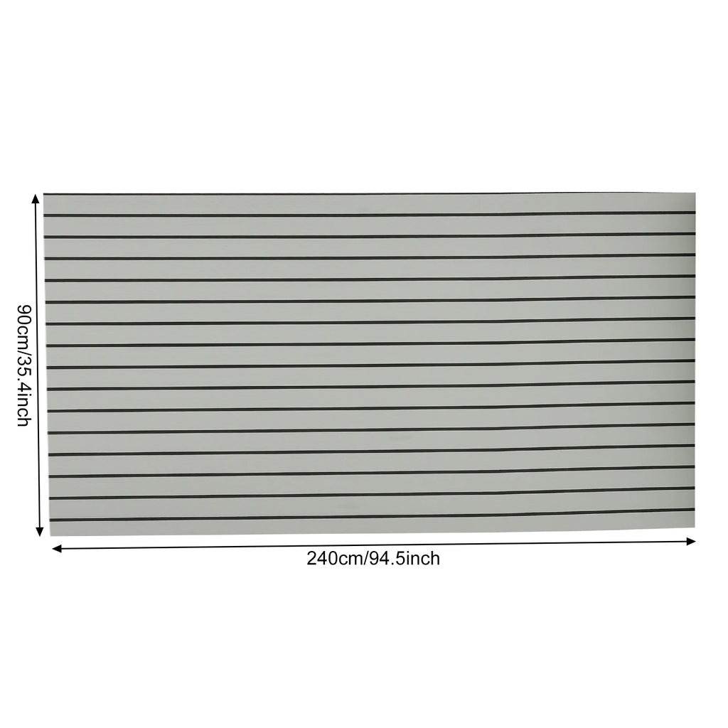 Self-Adhesive EVA Foam Floor Mat 90x240cm Faux Teak Waterproof Boat Decking RV Floor Pad 6mm Thick for Marine Caravan Home Gym