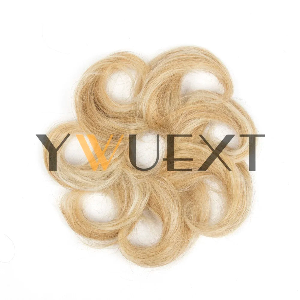Curly Human Hair Bun Chignon