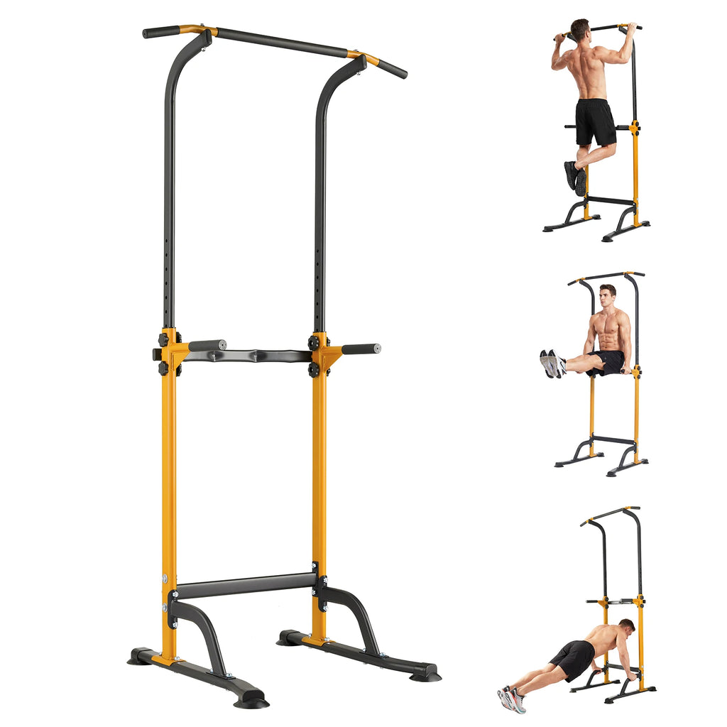 Heavy Duty Pull Up Dip Station for Home Gym - 330LBS Capacity Power Tower with Adjustable Height, Multi-Function Strength Training Equipment for Chin Ups, Push Ups, Dips & Leg Raises
