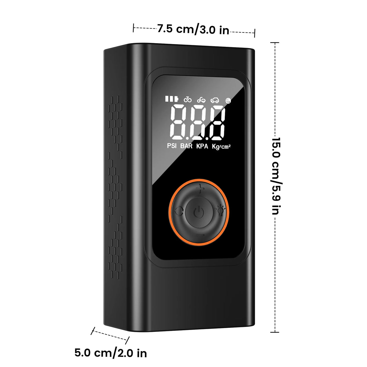 Portable Cordless Tire Inflator 150 PSI, Rechargeable Air Compressor with Digital Pressure Gauge, Fast Electric Air Pump for Car, Motorcycle, Bike and Emergency Roadside Inflation