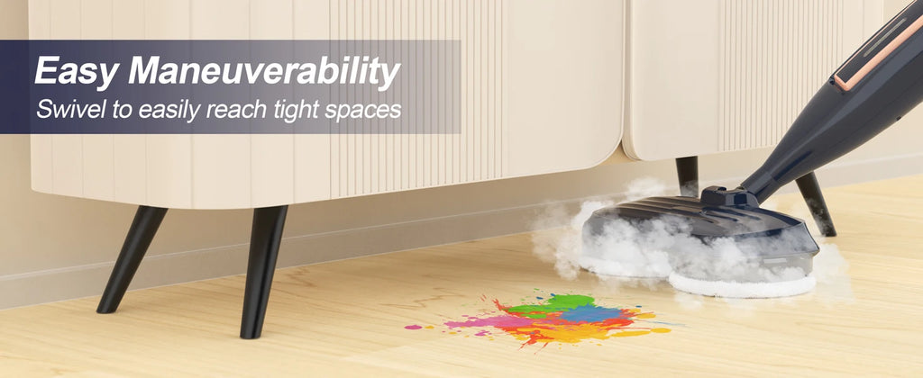 INSE VM6 Steam Mop Cleaner with Rotating Mop Pad 1300W Powerful Floor Steamer 10 in 1 Lightweight Spin Mop for Home Hardwood Laminate Tile