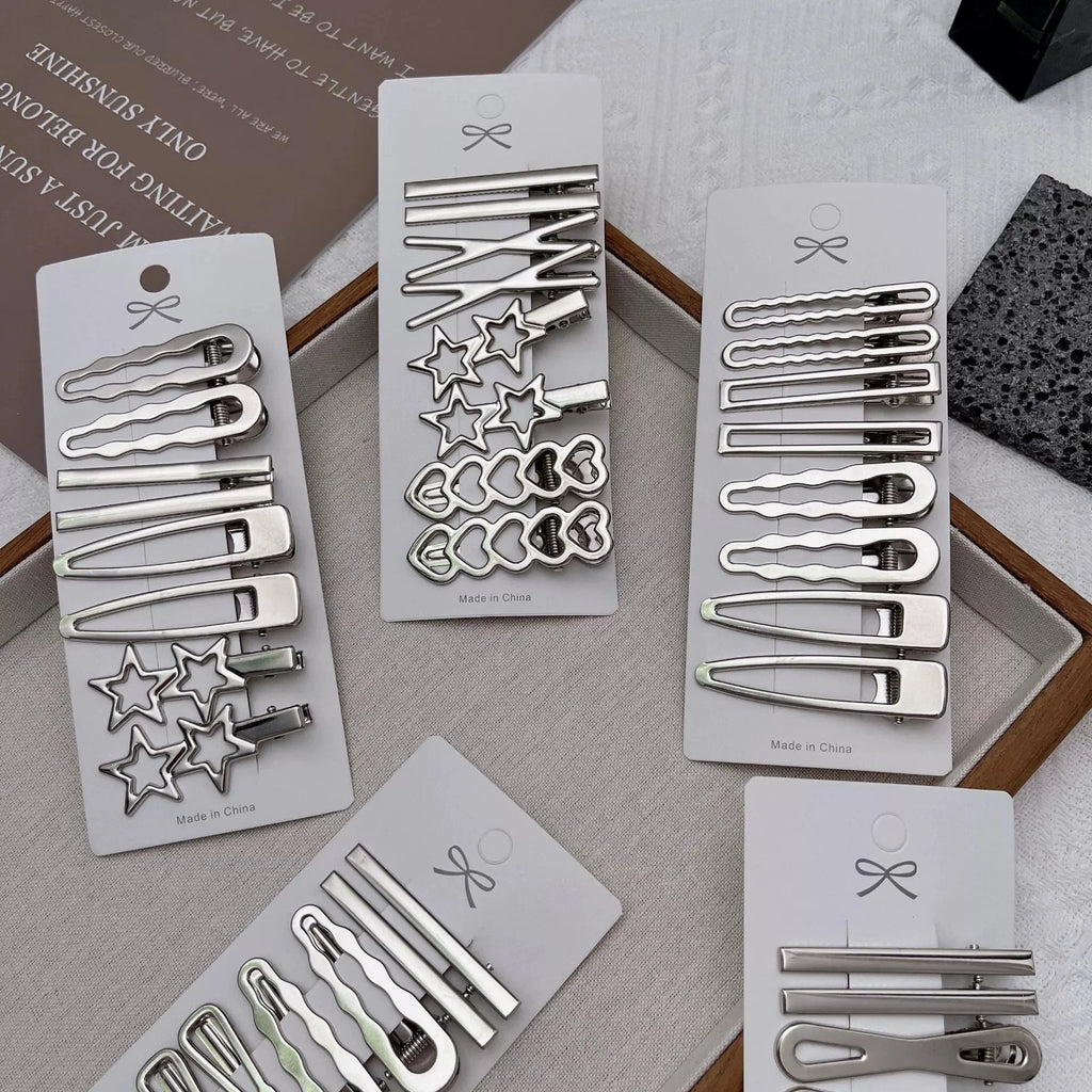 Silver Metal Duckbill Hair Clips