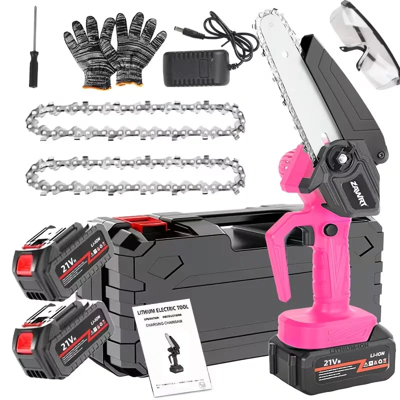 Mini 6-inch Cordless Chainsaw With Splash Guard & Safety Lock, Great For Gardening, Camping, Firewood, And A Perfect Gift For Parents.Black Friday Discount Promotion, Birthday, Christmas Or Festival Gift