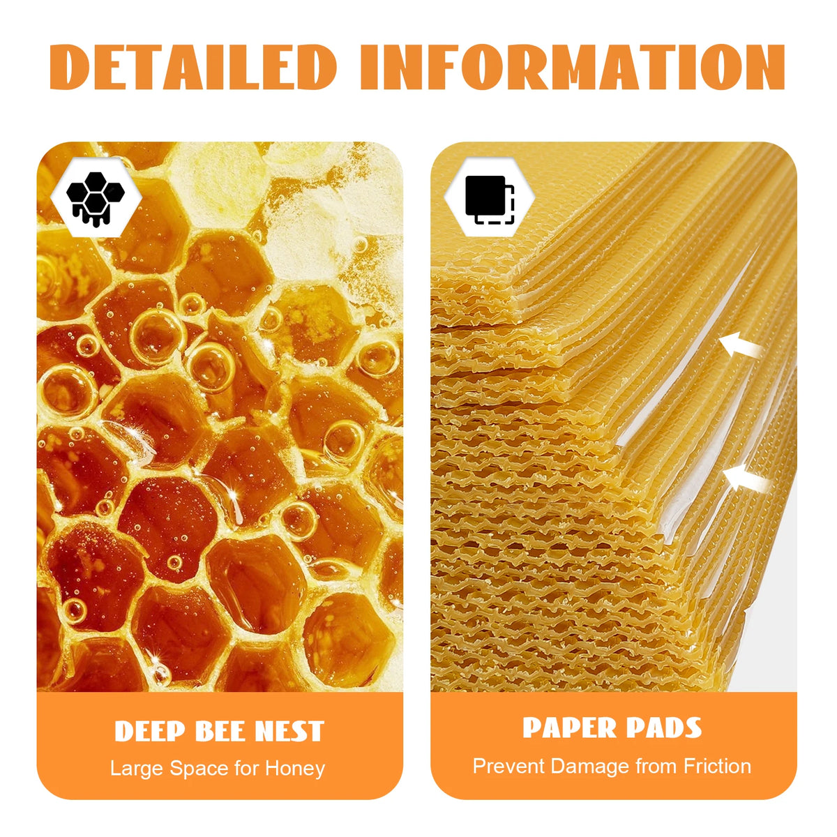 30-Pack Beeswax Foundation Sheets Natural Beeswax Hive Foundations Beekeeper's Starter Kit 7.68x16.34" Beekeeping Sheets for Increased Honey Production