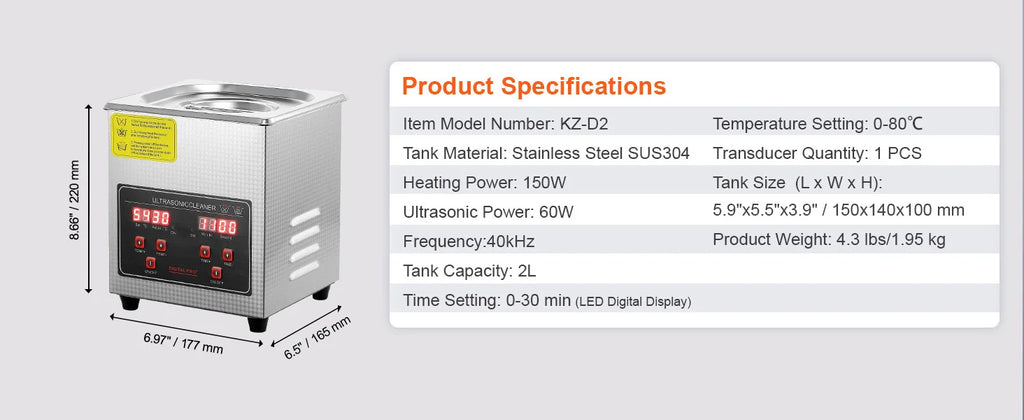 SucceBuy 2L 3L 6L 10L 22L 30L Ultrasonic Cleaner Stainless Steel Portable Heated Cleaning Washing Machine Ultrasound Appliance